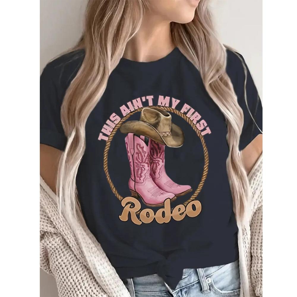 

Cowgirl Women s T Shirt Summer Fashion Girl Bag Printed Ladies T-shirt Casual Short Sleeve Female Clothing Top Tee White T-shirt S
