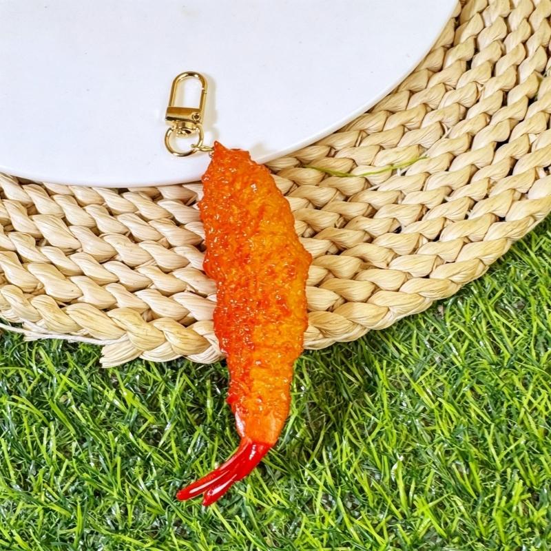 Realistic Food Keychain Set PVC Mini Crab Lobster Keyring Creative Novelty Fun Gift for Car Key Backpack Lovers Friend Party Decoration