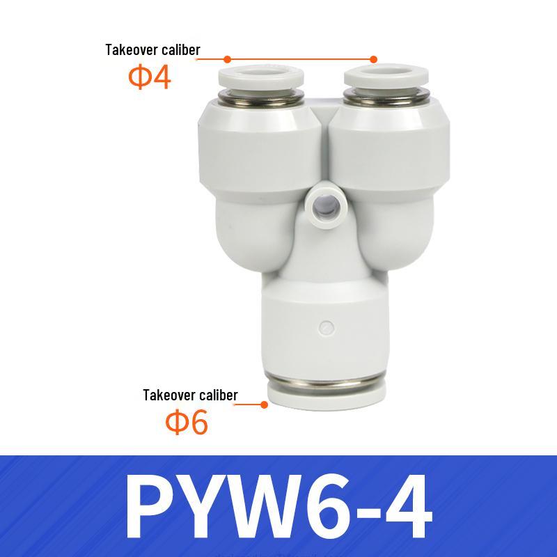 Pneumatic Reducing Y-Type Tee Quick-Connect Air Hose Connector PYW6-4/8-6/10-8