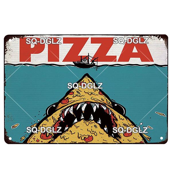 Italienische Pizza Vintage Metallschild Blechschild Vintage Dekoration Man Cave Plakette Hauswanddekoration Bar Schild Heimdekoration Poster