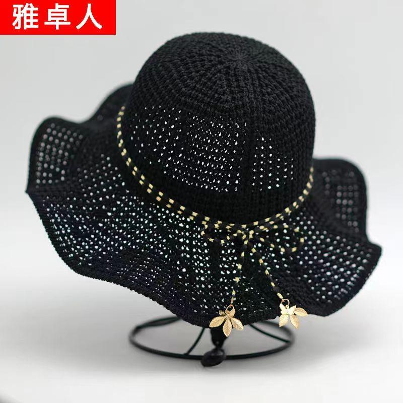 Big Brimmed Hat Versatile Fisherman Hat Women's Summer Hat Sun Hat Grass Hat Sun Protection Sun Shading UV Protection Woven Fabric