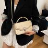 New fashion portable small square bag women's 2025 trendy versatile shoulder bag casual simple messenger women's bag