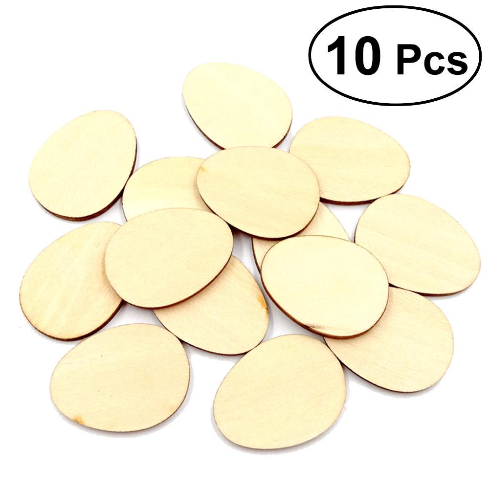10Pcs 120Mm Egg Shape Raw Wood Crafts Unfinished DIY Decoration Pieces for Painting Stenciling Tags Wall Art Christmas Nursery