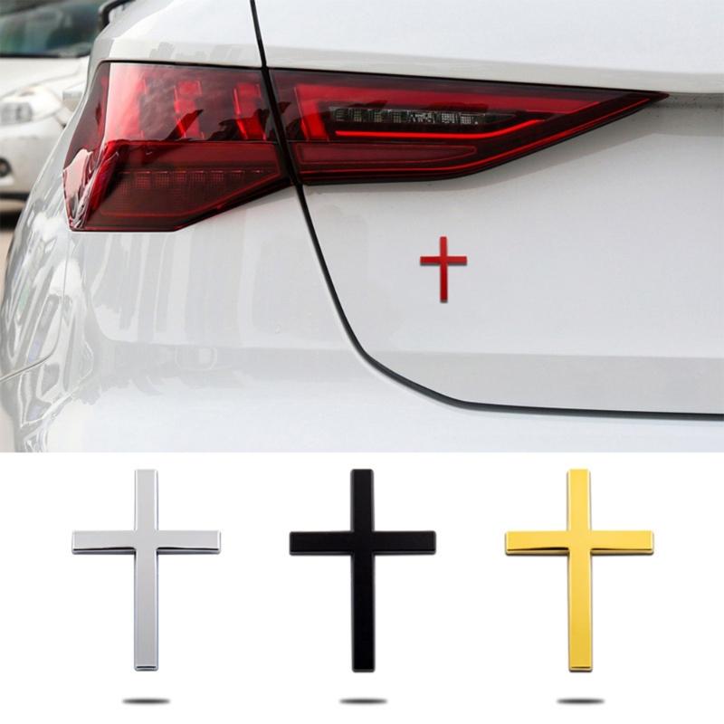 Metallkreuze Aufkleber Klebend 3D Christus Kreuze Abzeichen Außen Dekoration Embleme Abzeichen Aufkleber für Fahrzeug LKW