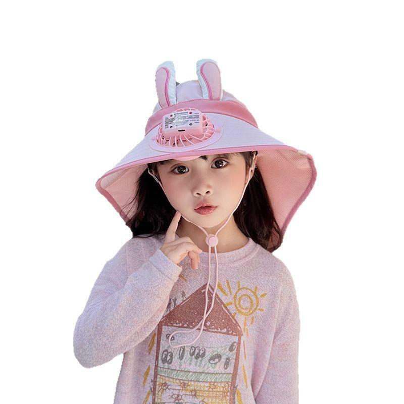 Smart Voice Control Fan Hat Summer Children's Sun Protection Sun Hat Boys and Girls Mesh Breathable Shawl Hat Sun Hat