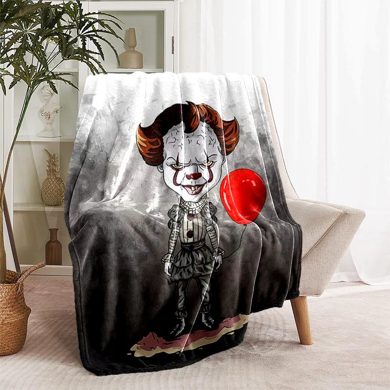 1pc Blanket Pennywise the Dancing Clown Print Design, Lightweight Blanket for Sofa, Bed- Soft &Warm, Gift for All Seasons Like Christmas, Halloween