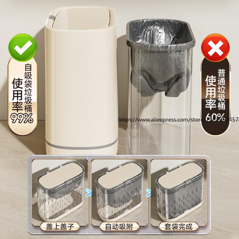 High-Capacity Slim Trash Can with Lid Stylish Narrow Garbage Bin for Bathroom Toilet Home Kitchen Living Room Special Use