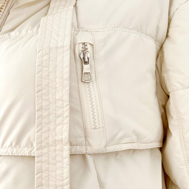 Høst Vinter Tykk Varm Middels Lang Frakk Kvinner Løs Ensfarget Hettejakke Parkas Glidelås Yttertøy S-XL