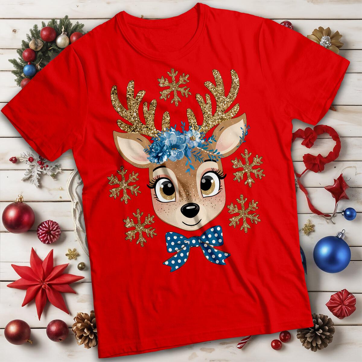 

Elegant Christmas T-Shirts Reindeer Mens and Womens Tee #MC M