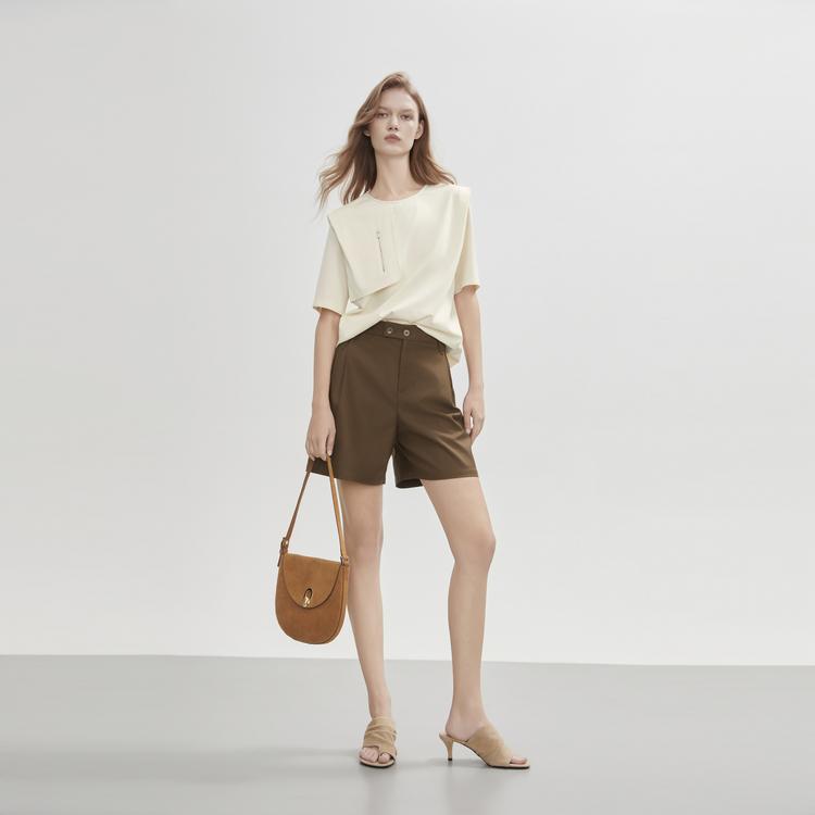 ELLE Loose Commuter Style French Vintage High-Waisted Straight Leg Pants Women pants EK51324
