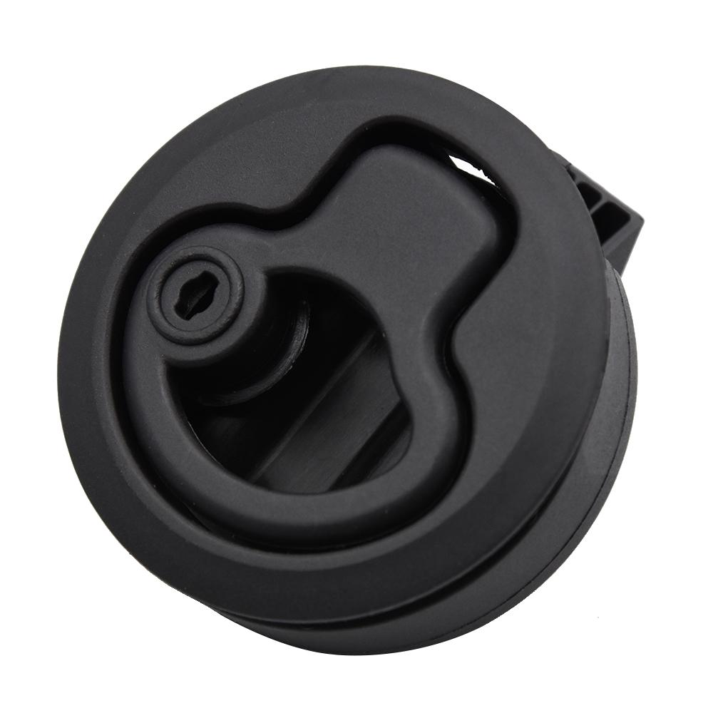2PCS/4 Pieces Black 2inch Round Flush Pull Slam Latch Lift Slam Latch Hardware With Lock Key Kit For Boat RV Yacht Accessories