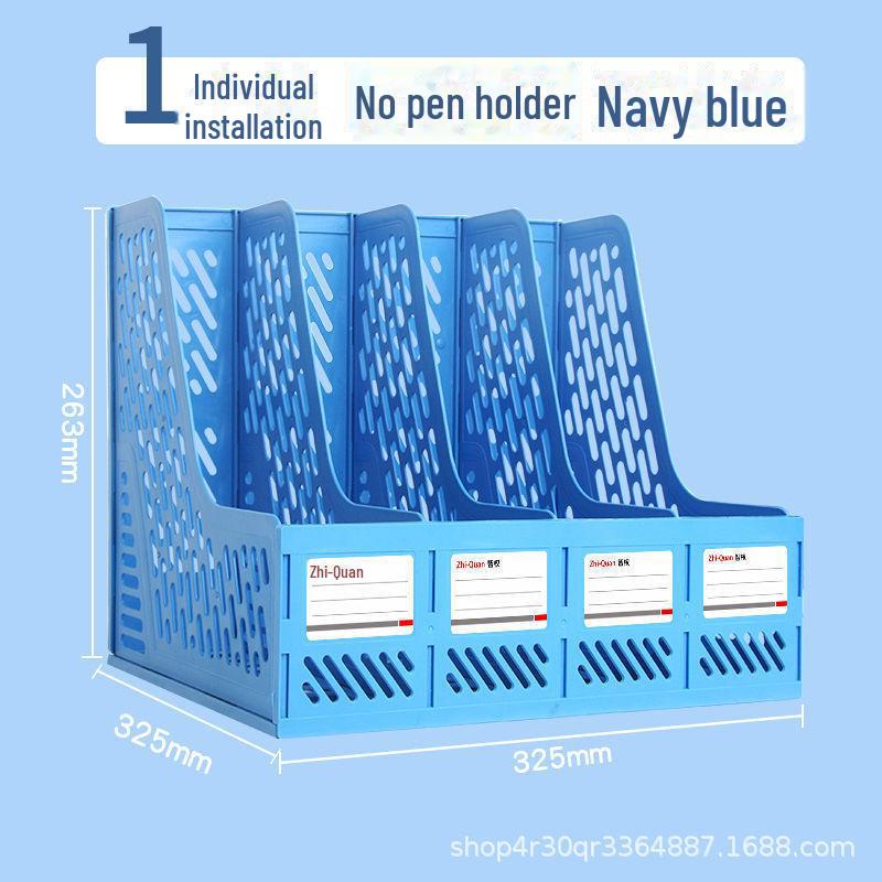 "Office Desk Organizer: File Rack, Basket, Folder Tray, Student Book Stand"