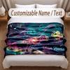 Dinosaurier-Thema Weiche Decke Personalisierter Benutzerdefinierter Name Textdruck Warme Decke Haus Sofa Schlafzimmer Dekor