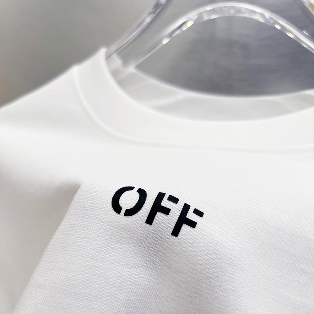 9299 Off-White Summer Men's and Women's Pure Cotton Print Oversized T-shirt Street Wear