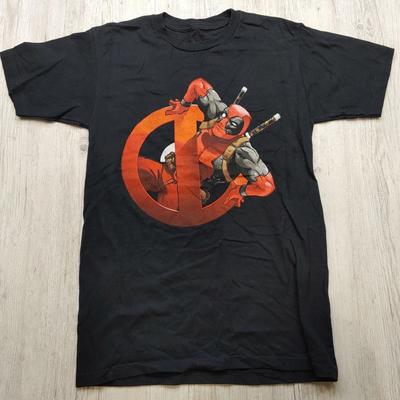Deadpool Marvel Comics Graphic 100% Cotton T-shirt Mens Tees Top Size S Men’s Superhero Tee Black