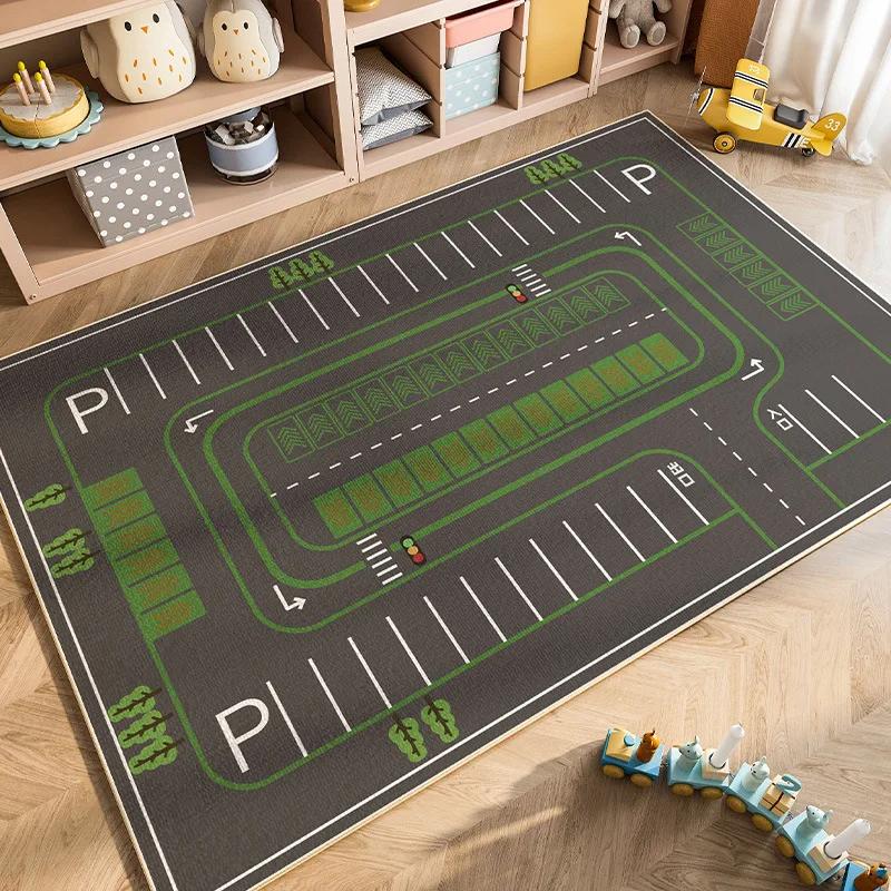 

1pc Cartoon Car Traffic Games DoorMat, Non-slip Carpet, Suitable for Living Room, Bedroom, Bathroom, Holiday Home Decoration 40x60cm