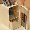 Cute Mini Refrigerator Pen Holder: Large Storage Tube for Student Girl's Desk, Multifunctional and Sweet Stationery Organizer.