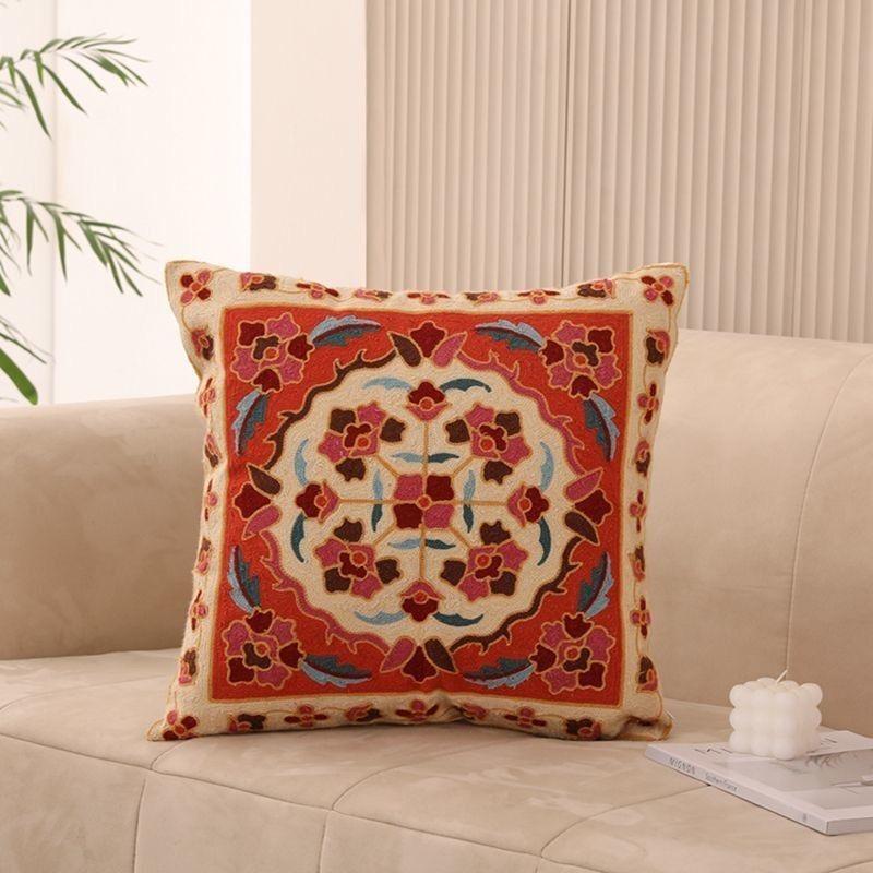 Retro Ethnic Style Printed Pillowcase: Pattern Sofa, Living Room Cushion Cover, Bedroom Bedside Pillow Cover