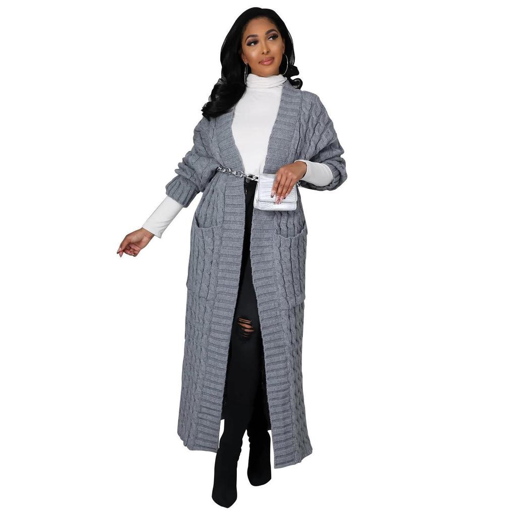 European & American Women's Sexy Long Sleeve Sweater Coat - Autumn/Winter Fashion