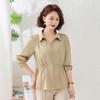 Xiaofu Spring Fashion Long Sleeve Casual Blouse for Middle-Aged Women