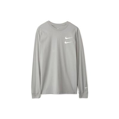 Sportbekleidung Swoosh Langarm-T-Shirt US-Ausgabe Herren Tops Grau CK2259-073