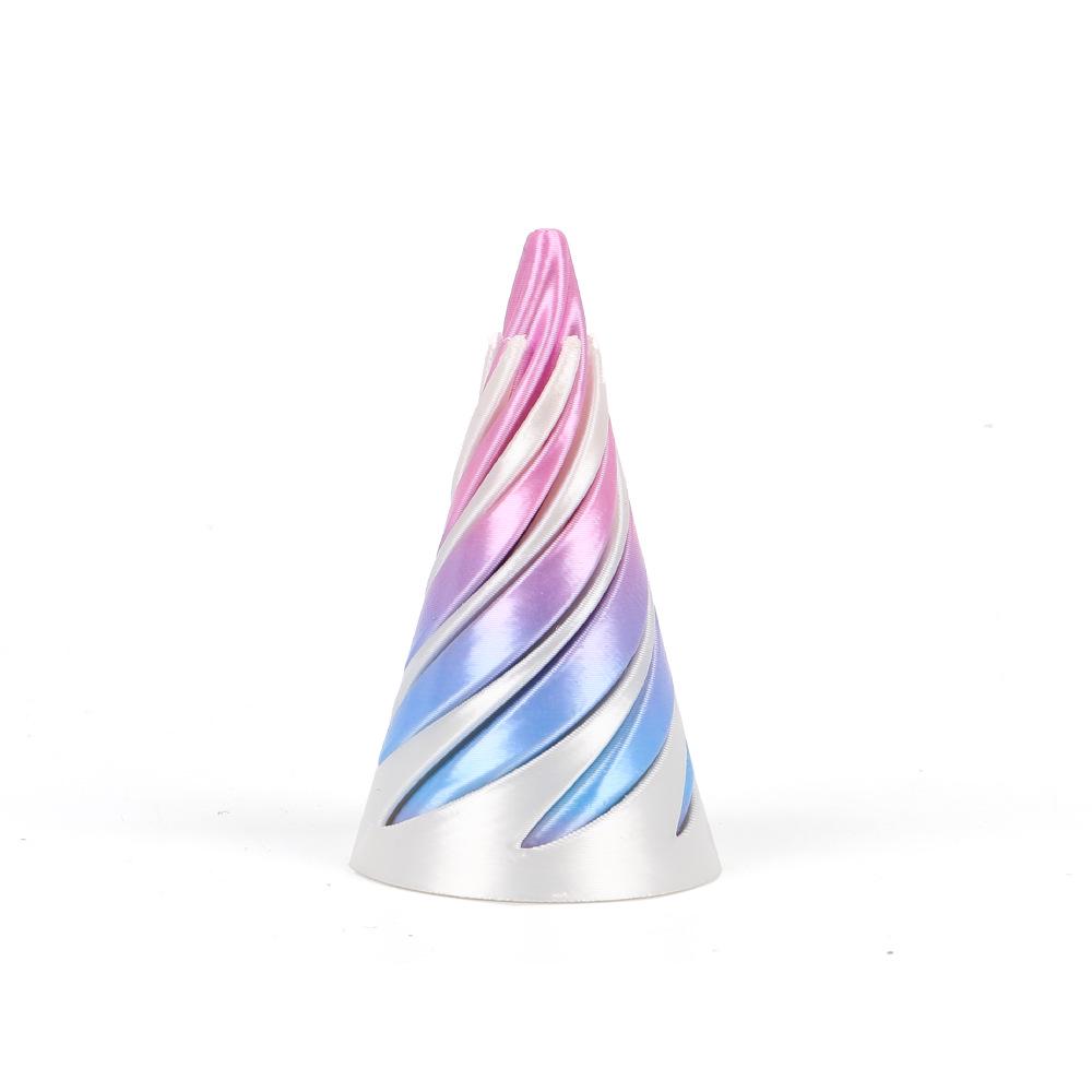 

3D Printed Two-Color Swirl Spinning Top: Decompression Toy with Spiral Fingertip Design