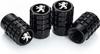 Air Valve Cap Peugeot Car Motorcycle Aluminum Alloy Lightweight Corrosion Proof Wheel Dress Up Set of 4 (Peugeot, Black)