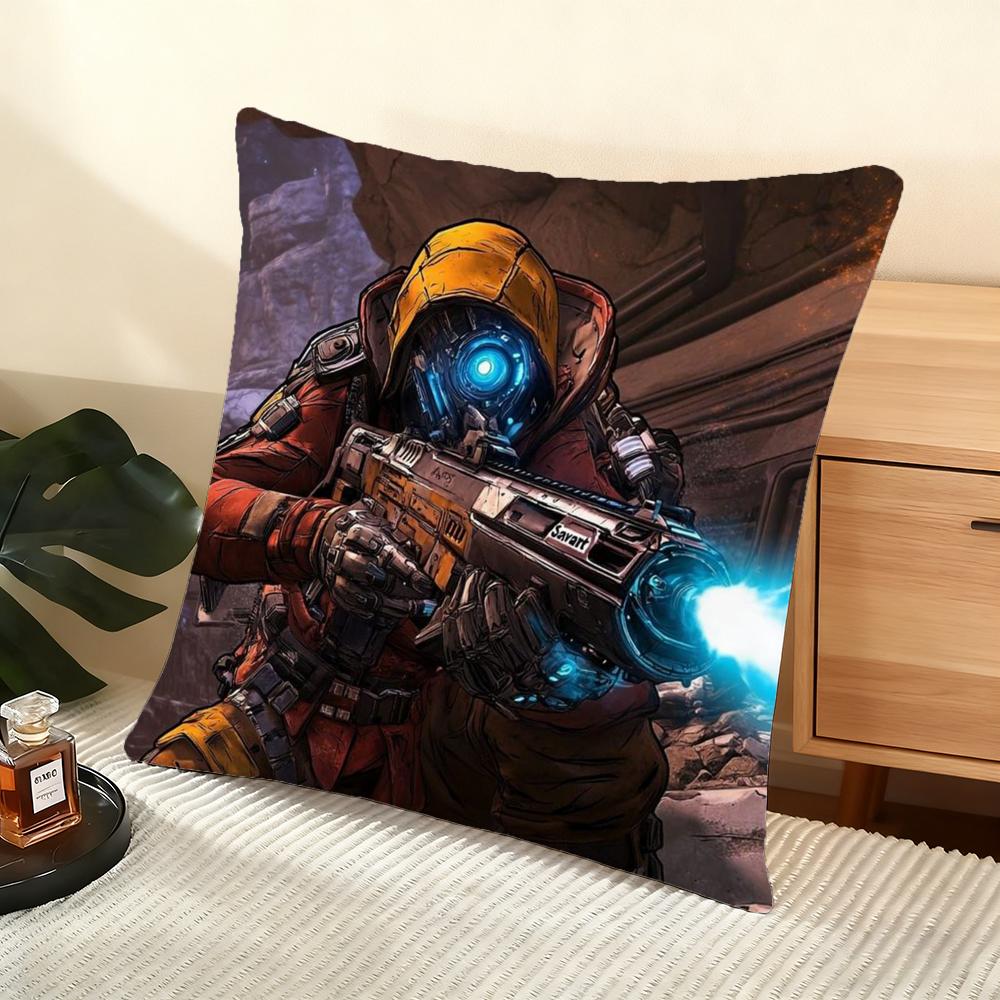 B-Borderlands Game Cushion Cover Soft Short Plush Pillow Cover Smooth Cozy Texture Aesthetic Cushion Case Home Decor