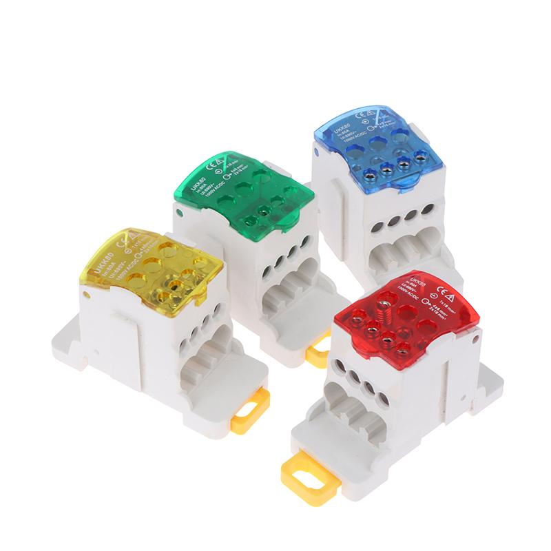Ukk80A Terminal Block Rail Distribution Box Universal Electric Wire Connector End Covers End Brackets