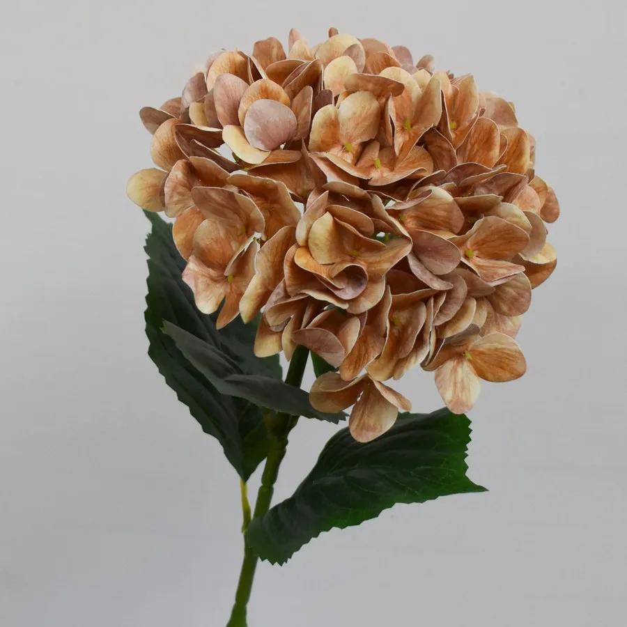 5Pcs Artificial 3D Printing Hydrangea Flowers Bridal Bouquet Wedding Decor Silk Flower Home Living Room Decoration Party Floral