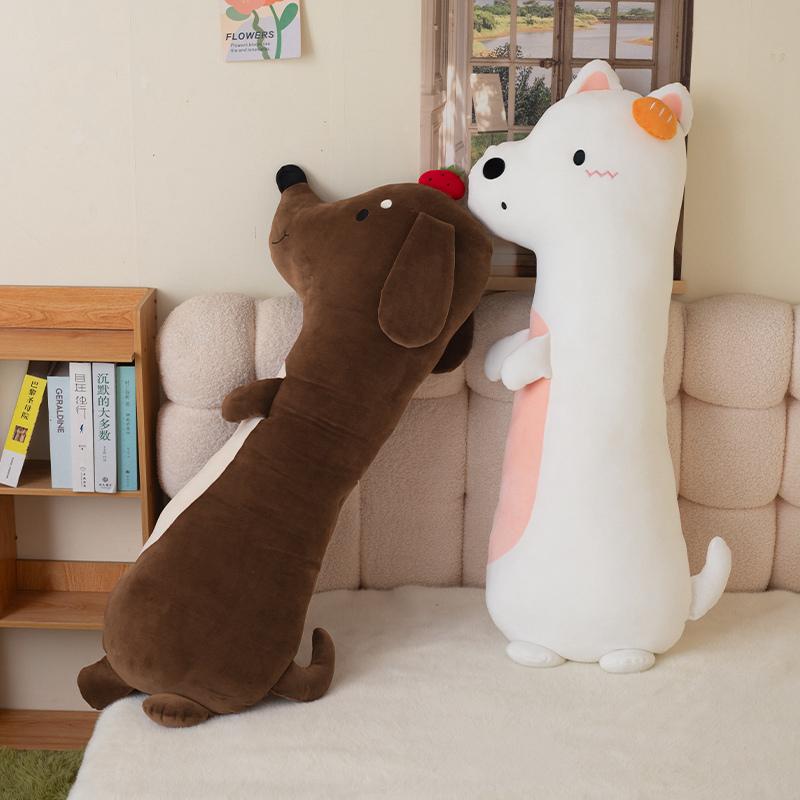 Kawaii Soft Dog Plush Toys Long Pillow High Quality Stuffed Animal Baby Appease Doll Home Decor Sofa Cushion Children Girl Gift