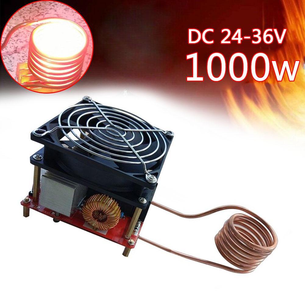 1000W ZVS Induction Heating Plate Board Kit Heater Cooker Coil Tube Low Voltage Induction Heating Board Power Supply Module