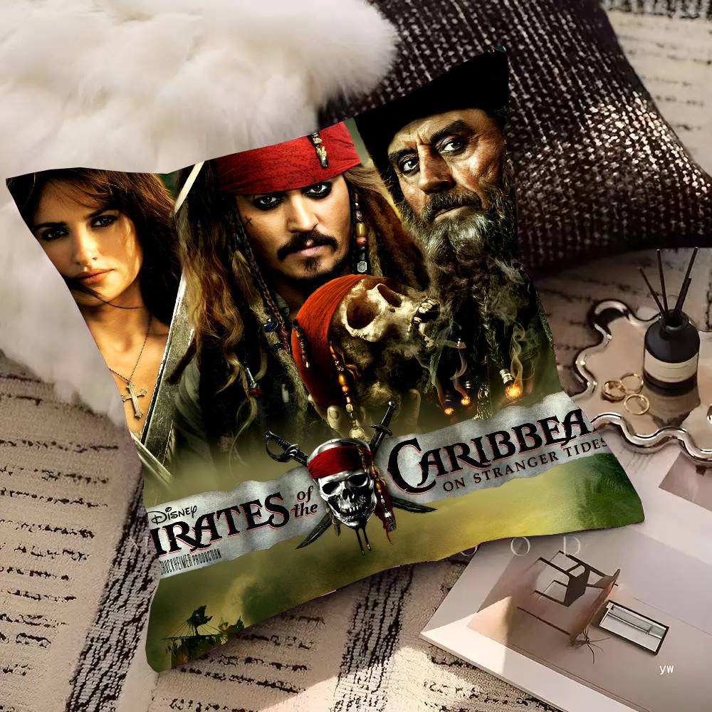 

Classical Movie Pirates Of The Caribbean Pillow Case Square Pillow Bedroom Sofa Leisure Comfort Cushion Car Home Decoration 16x16Inch