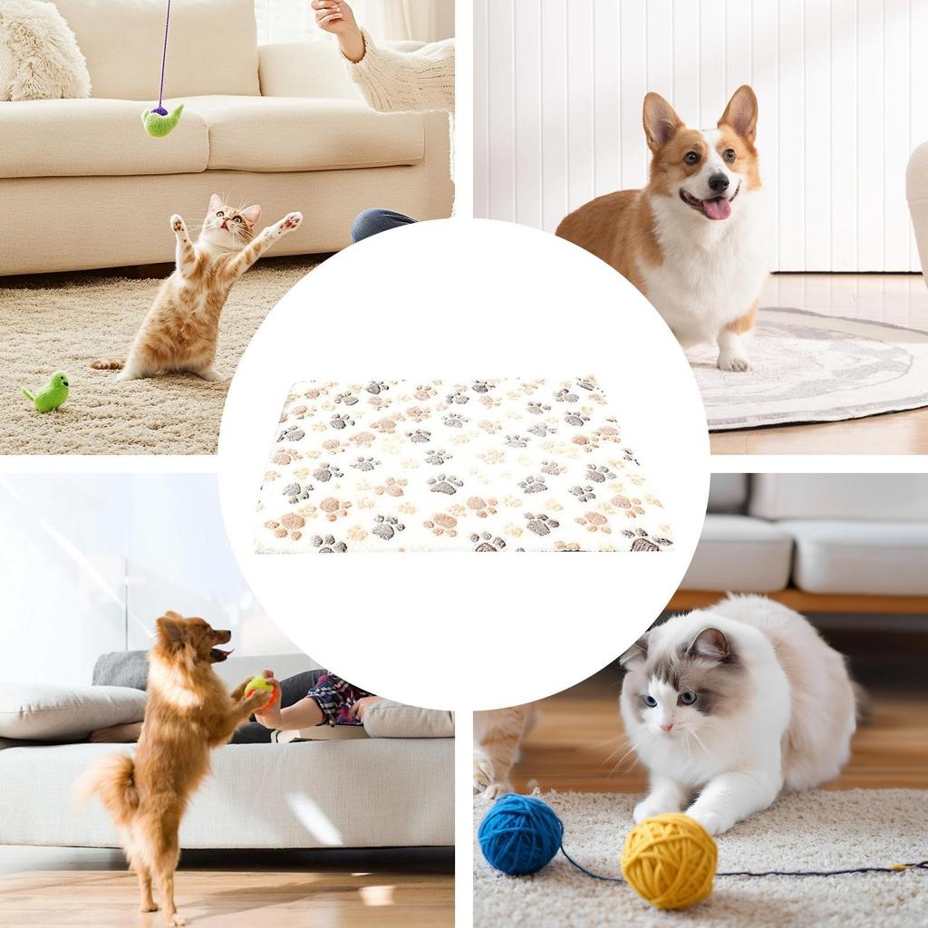 Self Warming Cat Mat Thermal Pet Blanket With Claw Print Pattern Pet Warm Mat For Cats Dogs Kitten Puppy Indoor Home Bedroom