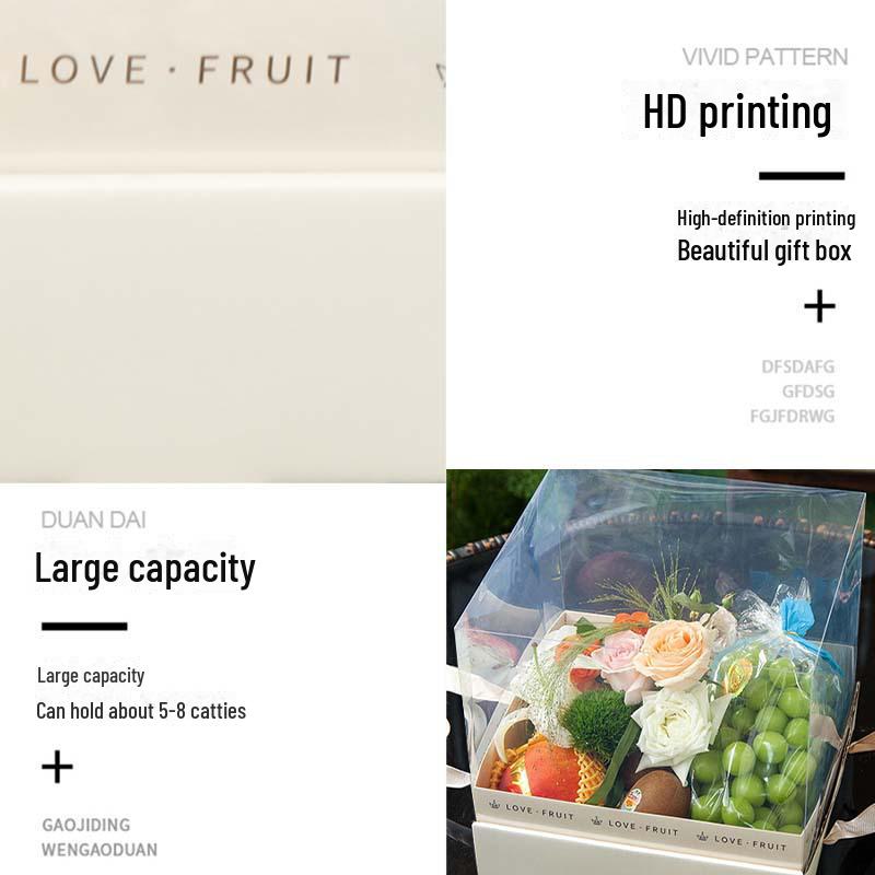 "Nordic Style Transparent Flower Gift Box for Valentine's, Birthday, or Cake"