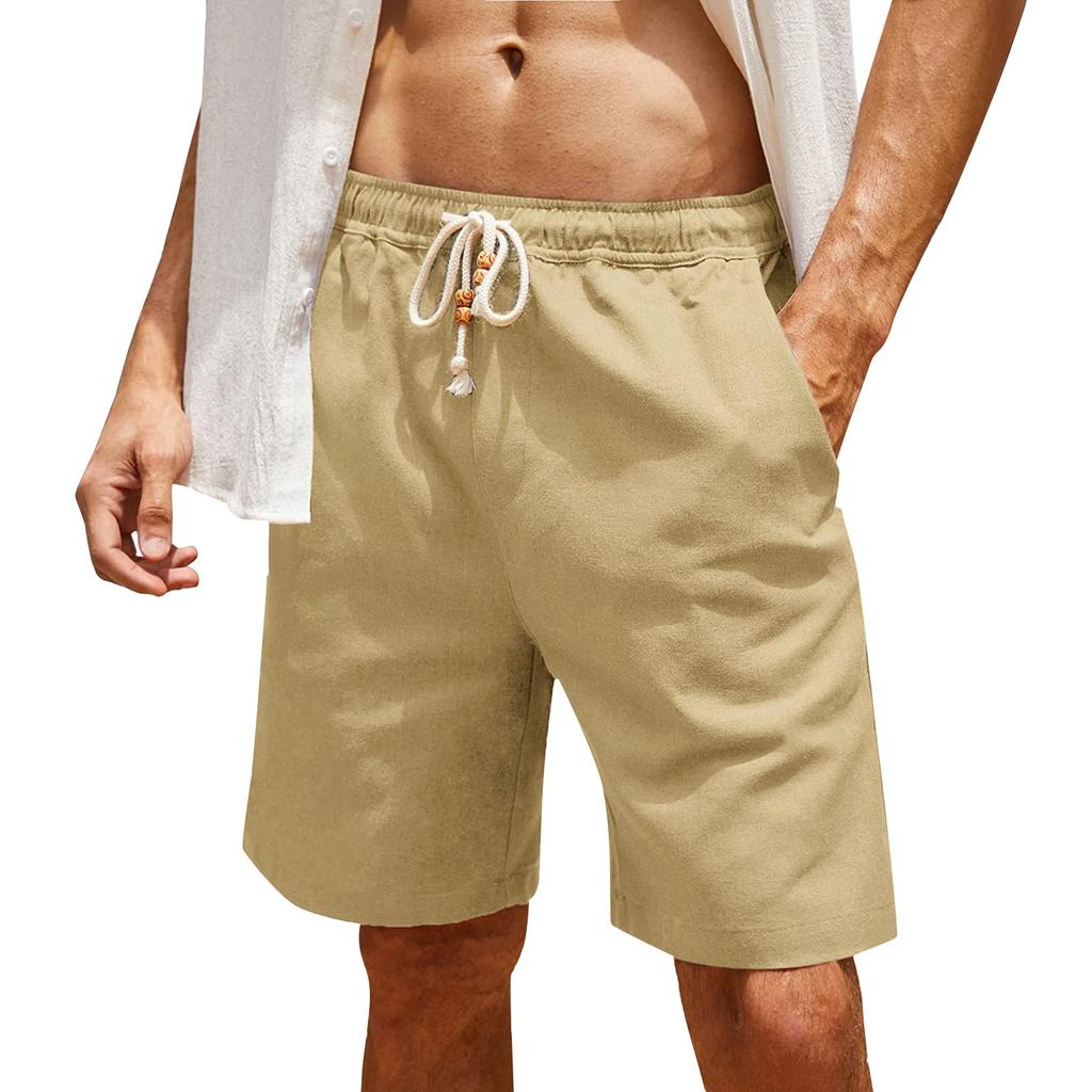 Men's Cotton Linen Casual Shorts Men's Fashionable Beach Shorts