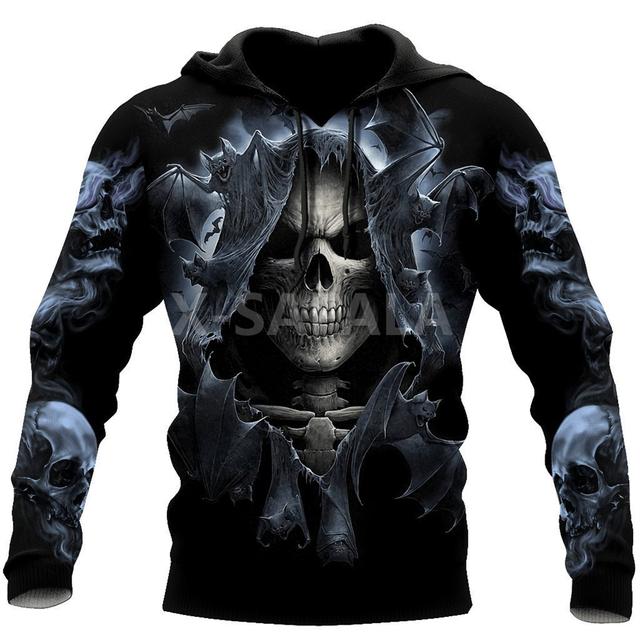 Men's Hoodies Sweatshirt 3D Print Horror Skull Streetwear Harajuku Pullover Hip Hop Jacket Men Women Tracksuit Oversized Hoodie