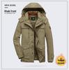 Men's Fleece-Lined Cotton Jacket: Winter Casual, Multi-Pocket, Cold-Resistant, Mid-Length Coat for Middle-Aged and Elderly