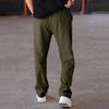 Men Suit Pants Drawstring Wide Leg Solid Color Straight Wide Leg Loose Drawstring Elastic Waist Daily Wear Formal Business Sport Trousers