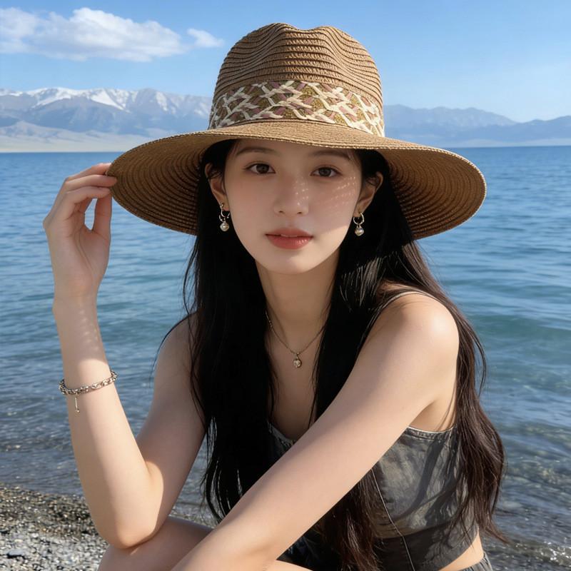 Summer Straw Hat For Women With Wide Brim And Adjustable Fit For Beach And Sun Protection