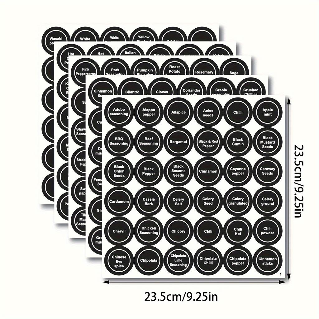 180 Piece Round Chalkboard Labels for Mason Jars - Adhesive Spice Bottle Labels with Names of Herbs and Spices (rosemary, Basil, Thyme, Lavender,)