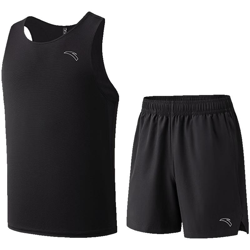 Anta Men s C5 Zero-Pressure Quick-Dry Running Vest & Shorts Set S