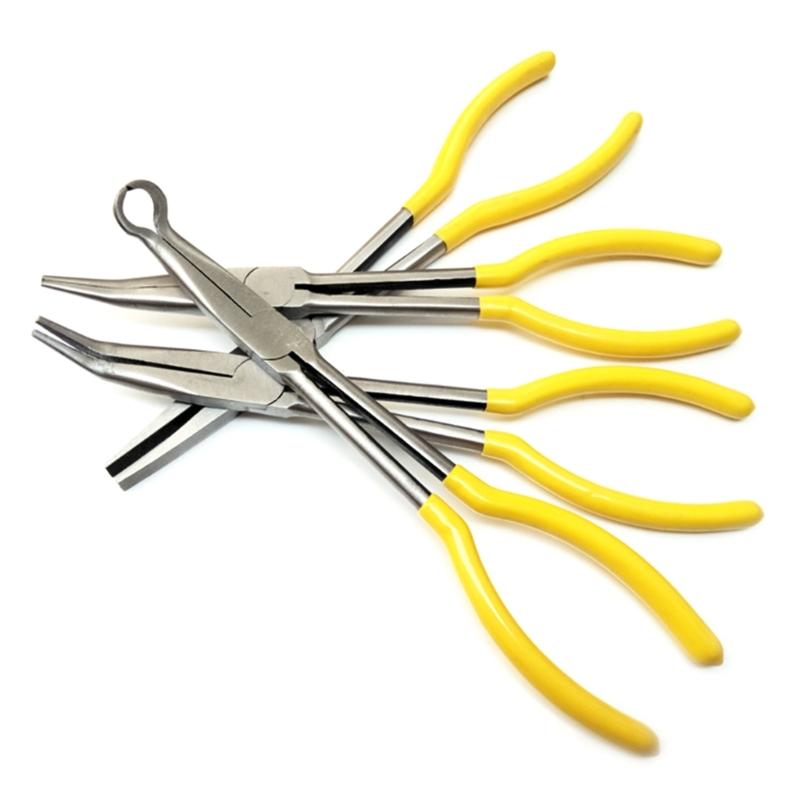 Long Reach Hose Grip Pliers 11Inches Long Nose Pliers Hose Gripper Pliers Spark Plug Boot Removal Pliers Serrated Jaw