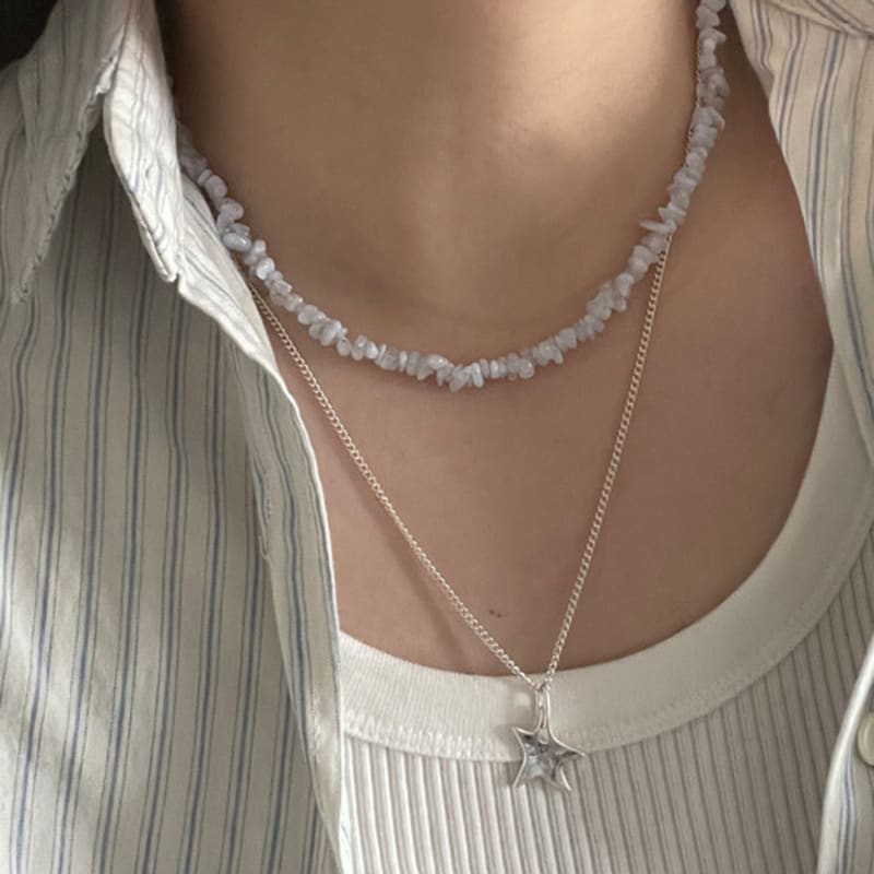 

OUI SAY YES! Ugly Gemstone Necklace_NC272 Blue Race