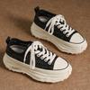 Leather Thick-soled Forrest Gump Shoes Women's Spring and Autumn New Versatile Leisure Sports Heightening Lightweight Dissolving Non-slip Small
