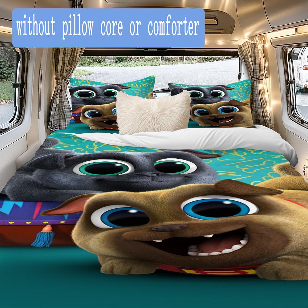 Puppy pals anime cartoon Pattern Bedding,Quilt Set Quilt Cover Pillowcase Home Birthday Gift (1*duvet cover+2*pillowcase,without core)XSJT0917517