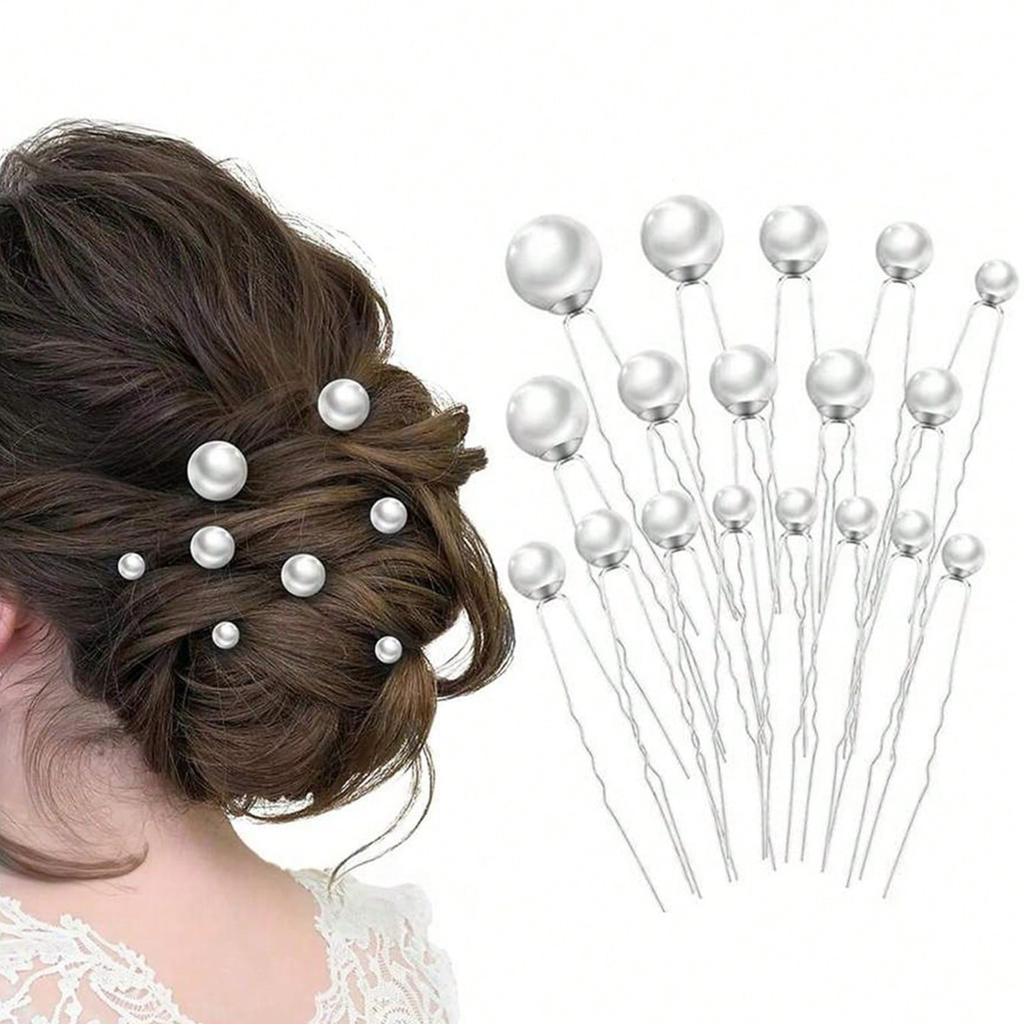 18Pcs Fashionable and Elegant Gold Pearl Hairpins for Bridal Updo Styling, Suitable for Bridal Outfits, Dress Wear, and Can Also Be Used for Daily Use