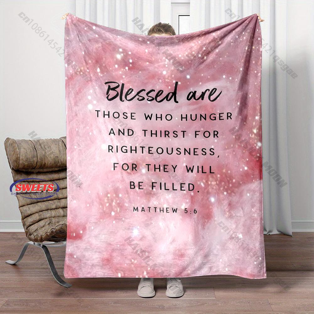 2026 New Christian Bible Verse Print Blanket Warm and Soft Home Travel Blanket Sofa Bedding Cover Blankets Nice Gift for Friends