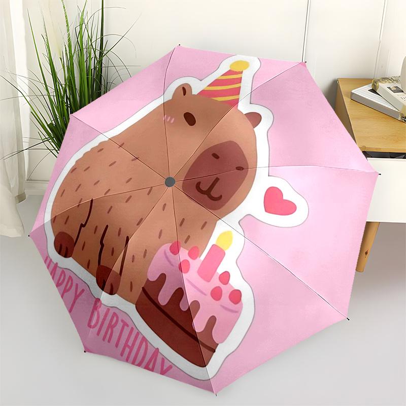 

Capybara Themed Travel Umbrella-8 Ribs Automatic Opening and Closing, Portable Folding Design, Compact and Stylish Umbrella Suitable for Out
