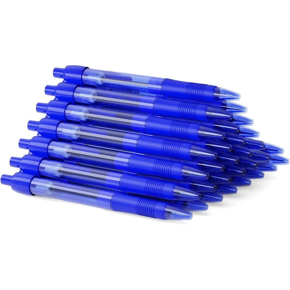 Deegtran Pens Bulk, 30 Pack No Bleed Black Ink Click Pens with Soft Grip, Wholesale Retractable Ballpoint Pens for Office School, Medium Point Smooth